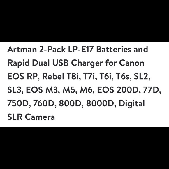 Artman Camera Battery’s With Charger - Picture 3 of 6